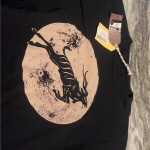 Black Graphic T-Shirt with Bull Design
